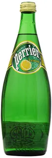 Perrier Sparkling Natural Mineral Water, Lemon 25.3 oz Glass Bottle — photo 2
