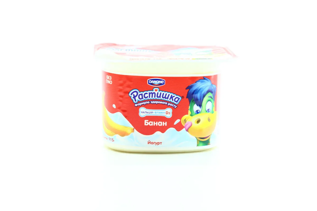 Rastyshka Yogurt Banana Fortified with Iodine and Calcium 1.5% 115g Plastic Cup
