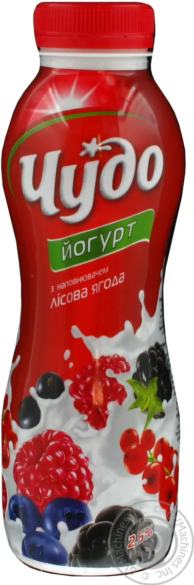 Біойогурт Чудо Лісова Ягода 2.5% 350г Пластикова Пляшка