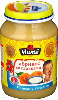 Hame apricot puree with cream for children 6+ months glass jar 190g — photo 6