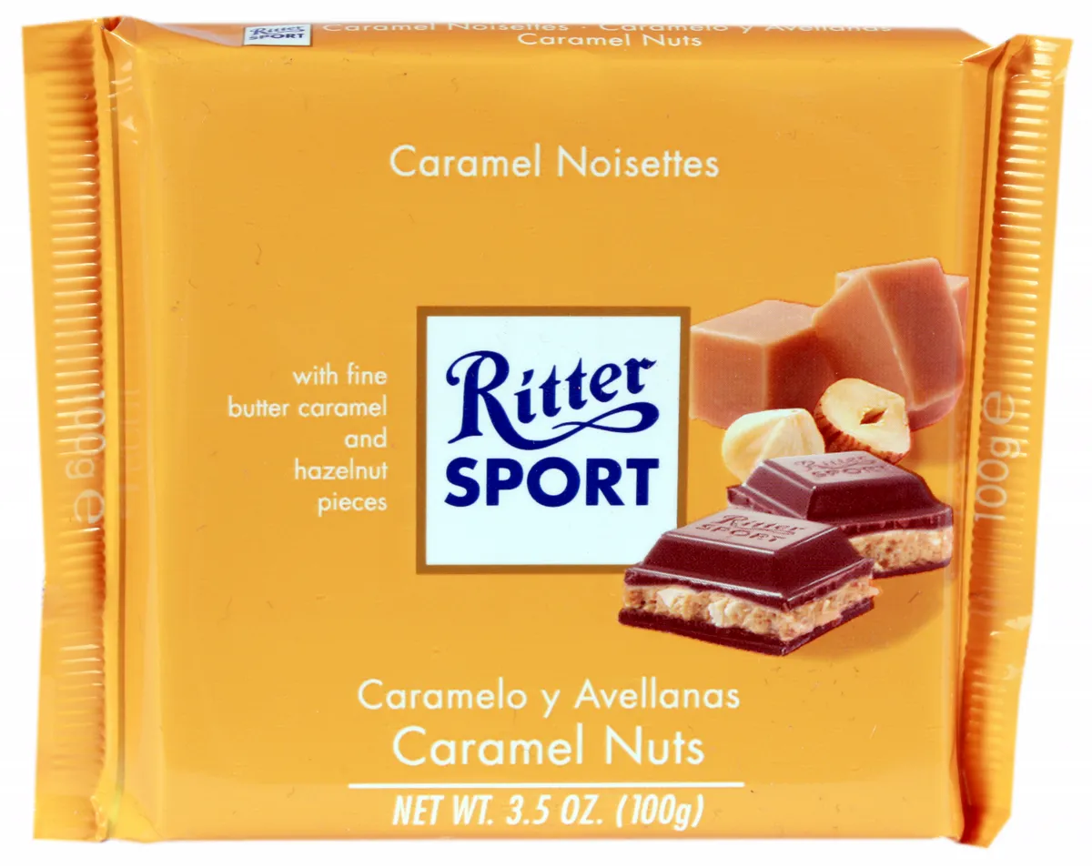Ritter Sport Milk Chocolate with Caramel and Hazelnut 100g
