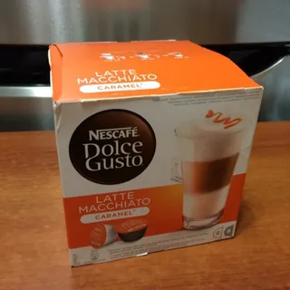Nescafe Dolce Gusto Latte Macchiato Caramel Capsules Natural Roasted Ground Coffee 8x6g Dry Milk Mix with Sugar 8x15.1g 8 Servings — photo 2