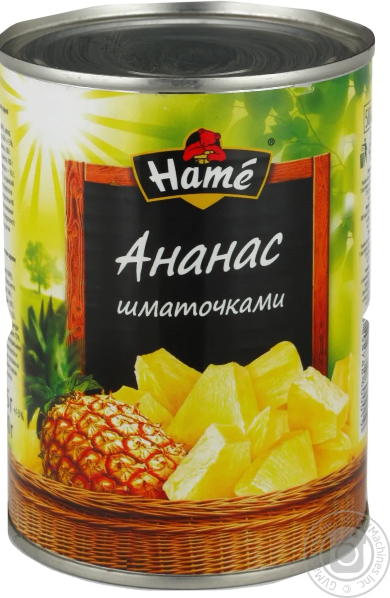 Ананаси Khame шматочками у сиропі 580 мл / 565 г ж/б