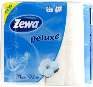 Zewa Deluxe Pure White toilet paper 3-ply 4pcs — photo 2