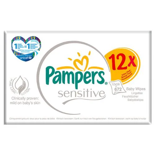 Pampers Baby Sensitive Wet Wipes 12 x 56 pack