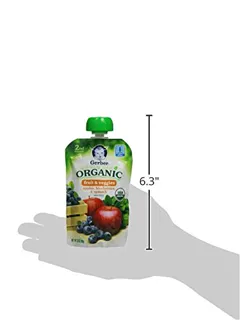 Gerber Foods Organic 2nd Puree - Apples Blueberry and Spinach - 3.5 oz - 6 pcs — photo 5