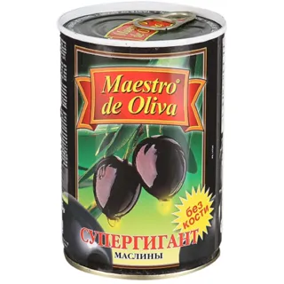 Maestro de Oliva Pitted Black Olives Tin 425g — photo 6