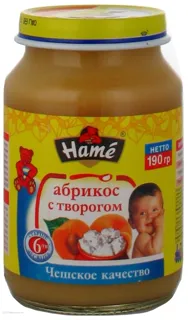 HAMÉ S.r.o. Apricot and Cheese Puree for Children from 6 Months Glass Jar 190g — photo 4