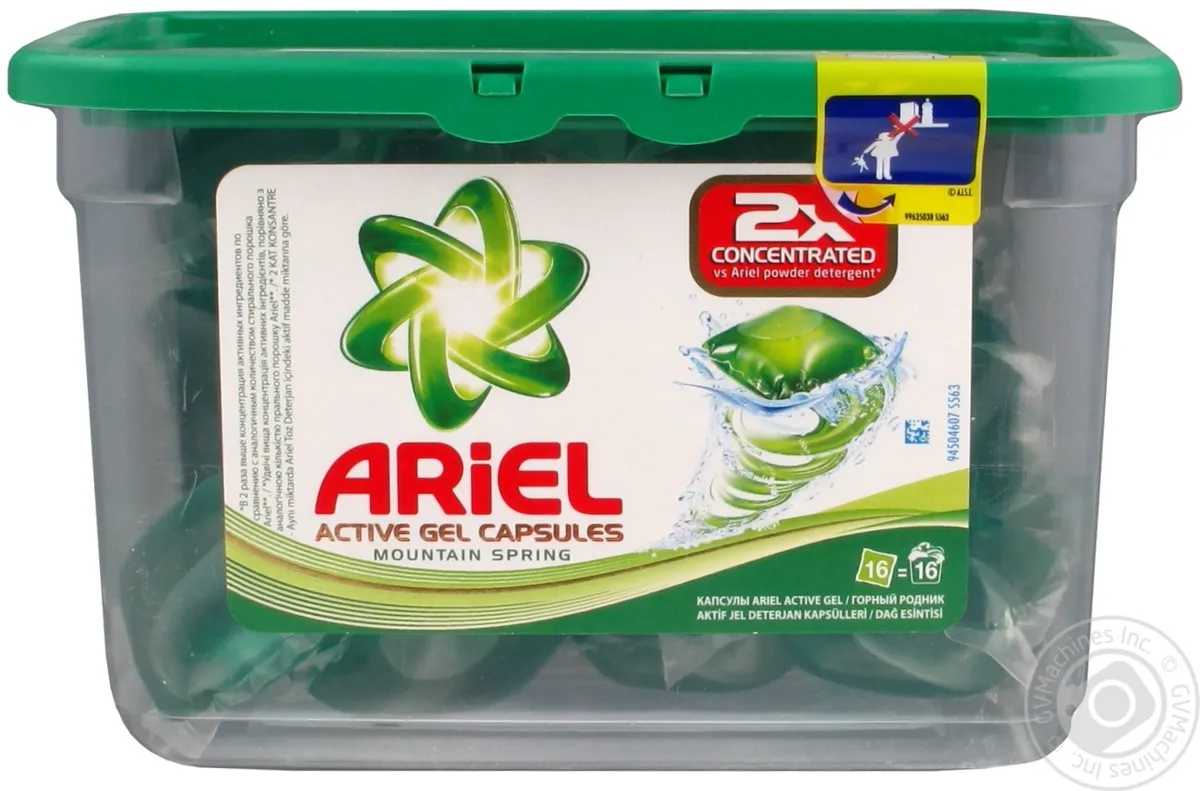 Гель для прання Ariel у капсулах Гірське Джерело автомат 35г х 16шт