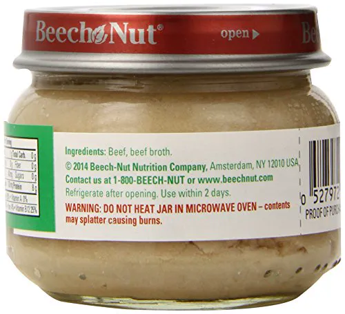 Beech-nut Етап 1 Яловичина з бульйоном, 2,5 унції (упаковка 10)