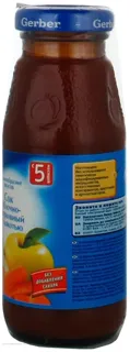 Gerber apple carrot juice with pulp no sugar vitamin C 175ml glass jar from 5 months — photo 2