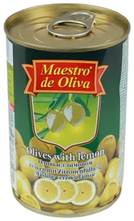 Оливки Maэstro De Olyva зелені з лимоном, жерстяна банка 300г — фото 3