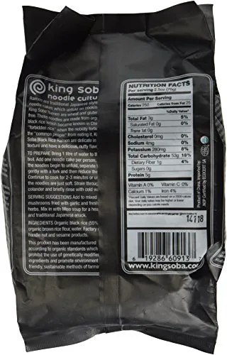 King Soba Орг 4 Рк Чорний Рис рамен Nood 280 г