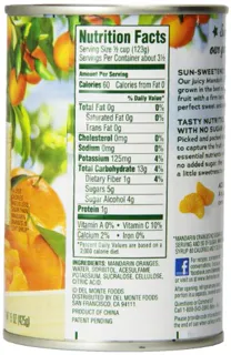 Del Monte Mandarin Whole Segments Packed in Water Artificially Unsweetened No Added Sugar 15 oz (Pack 6) — photo 5