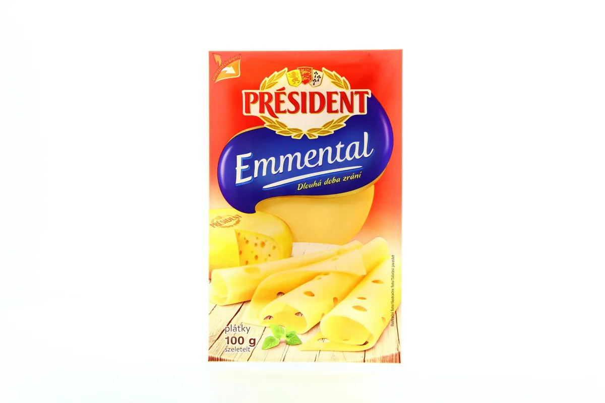 President Emmental Cheese 45% 100g sliced x20
