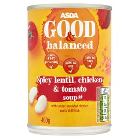 Asda Good & Balanced Spicy Lentil, Chicken & Tomato Soup