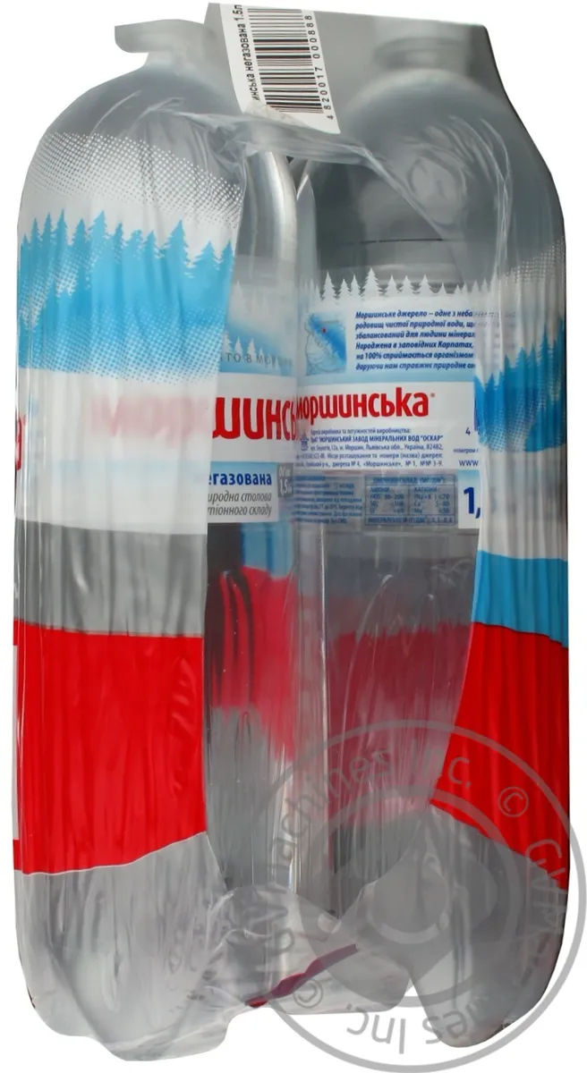 Вода Моршинська мінеральна негазована пластикова пляшка 4шт по 1.5л