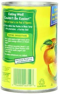 Del Monte Lite, sliced peaches, 8 cans, 120 oz — photo 3