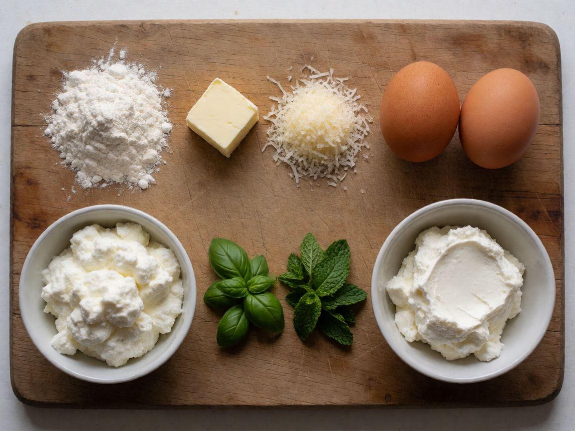 Savoury Parmesan Shortcrust Tart with Herb Mousse — ingredients: Plain flour, Butter, Parmesan, Eggs, Salt, Ricotta