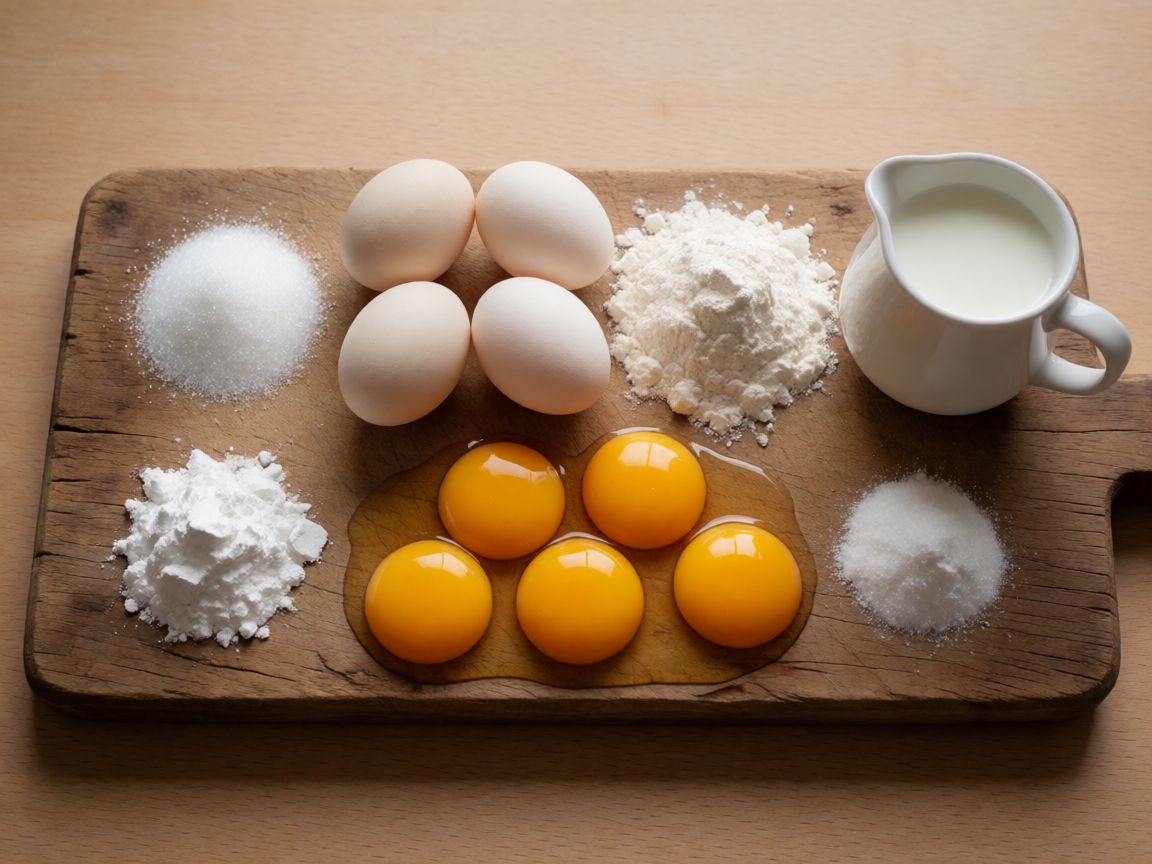 Chantilly Cake — ingredients: Caster sugar, Eggs, Plain flour, Potato starch, Milk, Egg yolk