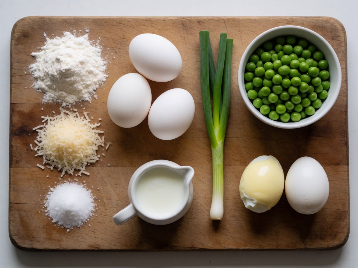 Savoury Vegetable Loaf Cake — ingredients: Plain flour, Parmesan, Salt, Black pepper, Baking powder, Eggs