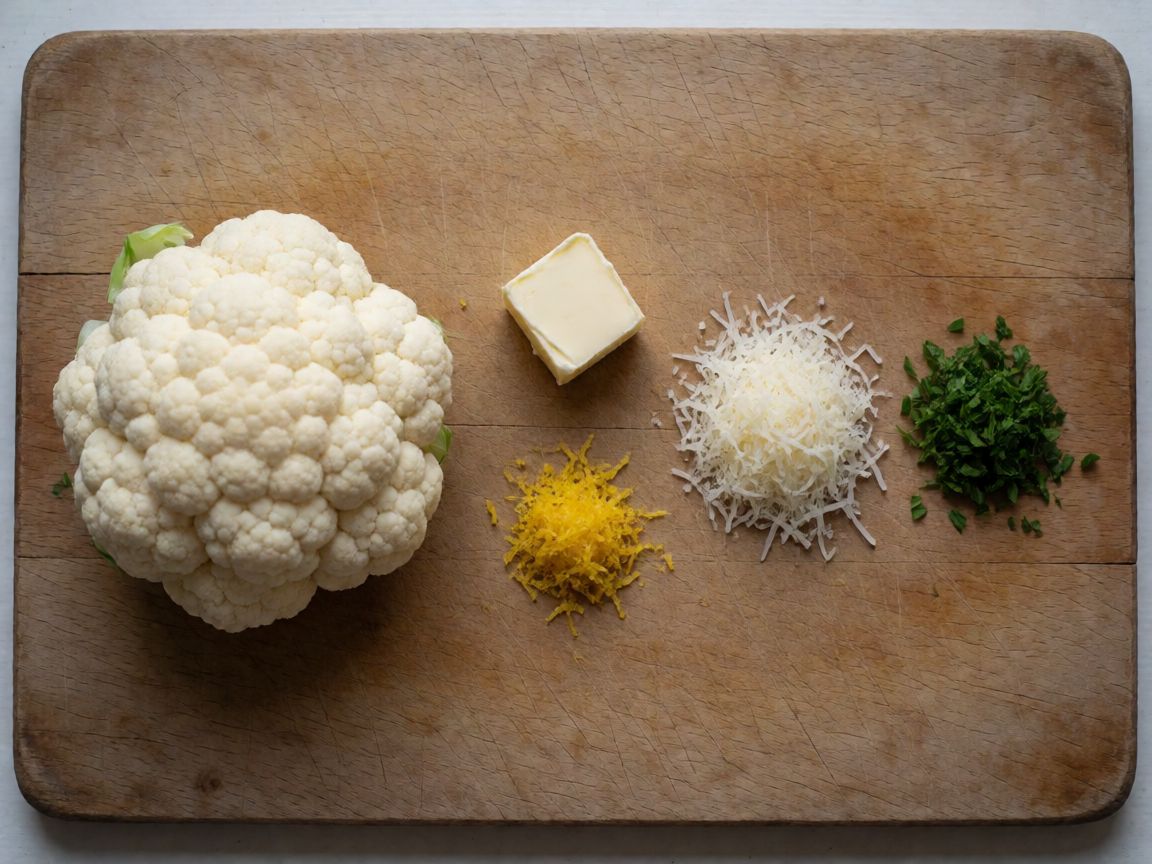Cavolfiore al forno — ingredienti: Cavolfiore, Burro, Limone, Sale, Pepe nero, Parmigiano