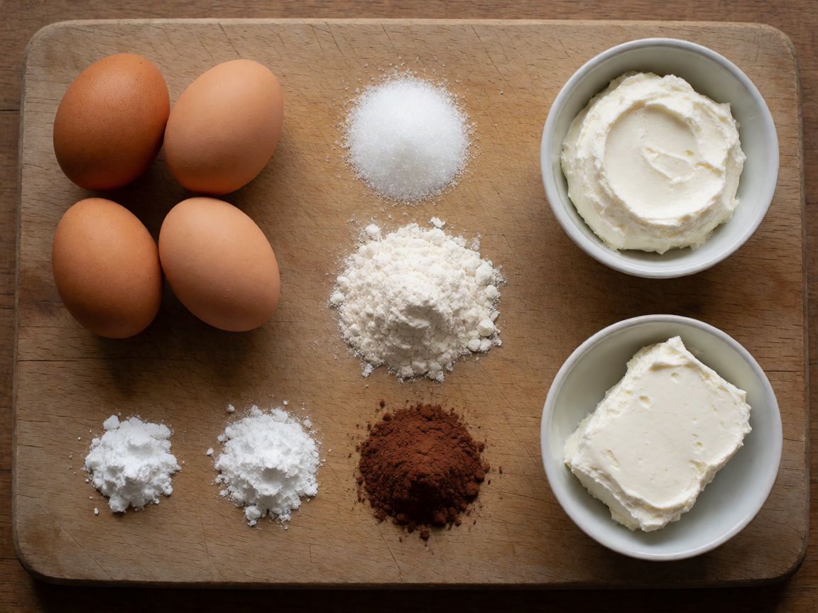 Birthday Cake with Sponge and Mascarpone Cream — ingredients: Eggs, Caster sugar, Plain flour, Potato starch, Cocoa powder