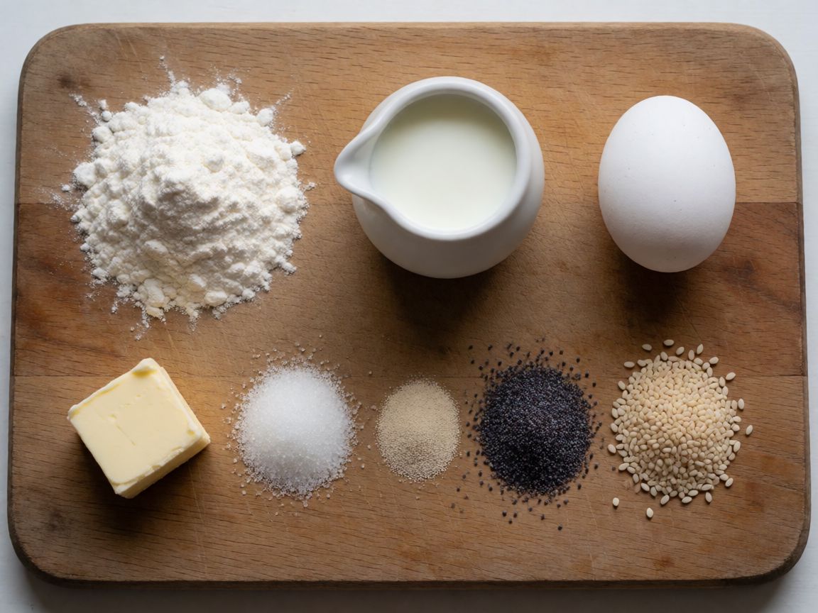Gourmet Filled Bread Rolls — ingredients: Plain flour, Milk, Egg, Butter, Caster sugar, Salt