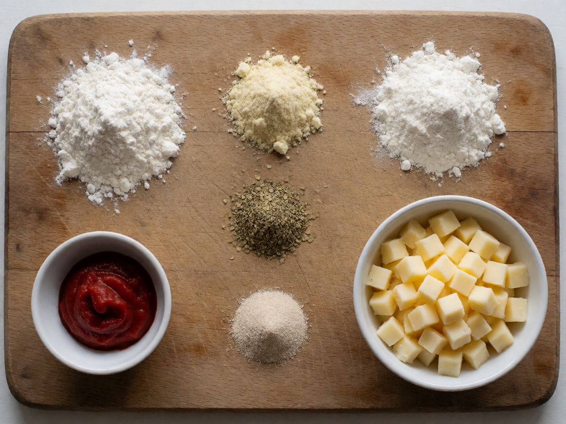 Pinsa Romana — ingredienser: Manitobamel, Sojamel, Rismel, Tørgær, Salt, Vand