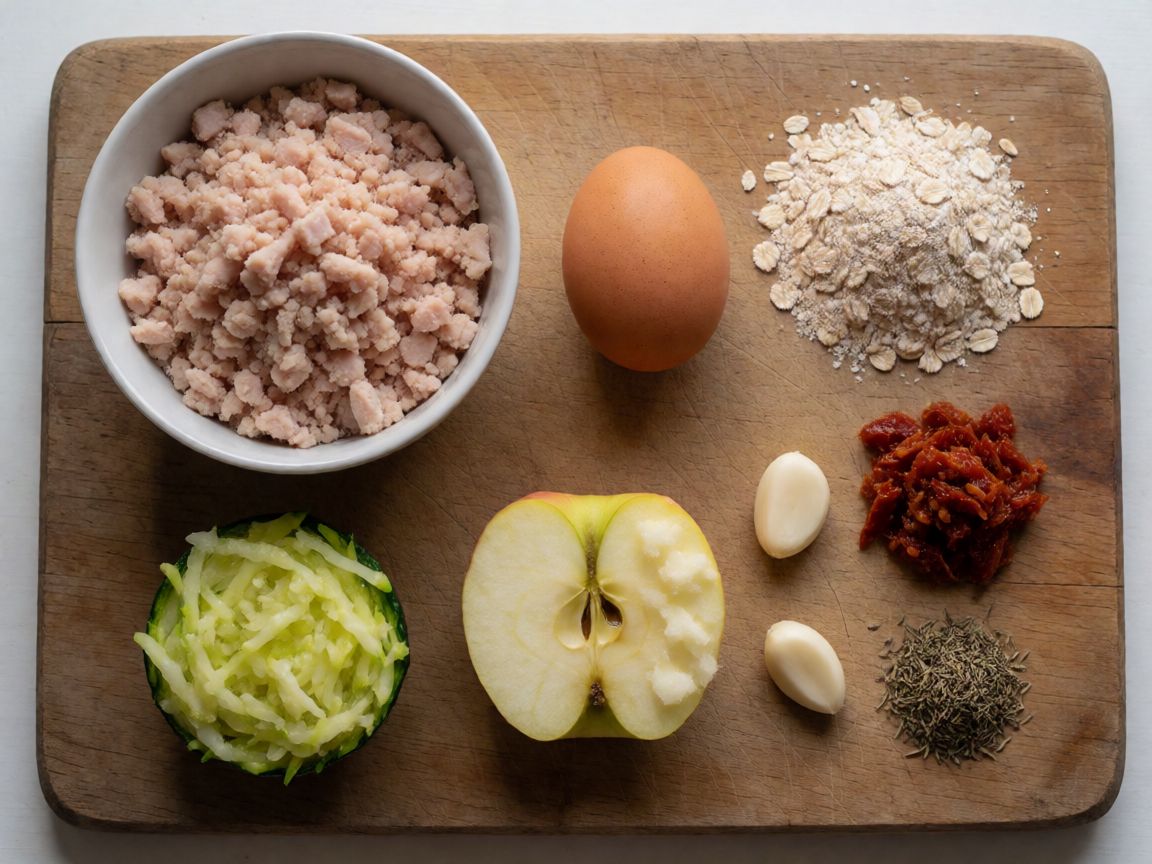 Juicy Chicken Meatballs in Cabbage Wraps — ingredients: Minced chicken, Egg, Porridge oats, Courgette, Apple, Garlic