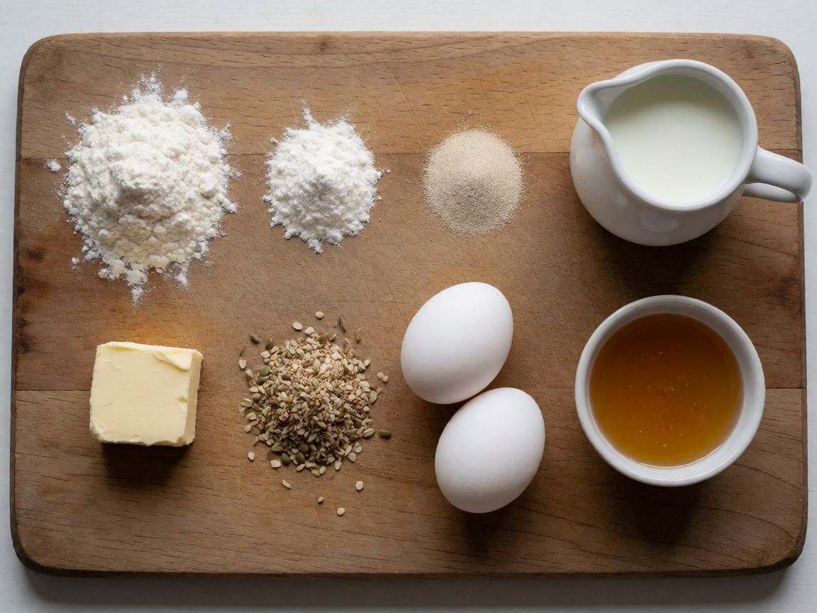 Burger Buns — ingredients: Strong white bread flour, Strong white bread flour (Manitoba type), Yeast, Salt, Milk, Butter