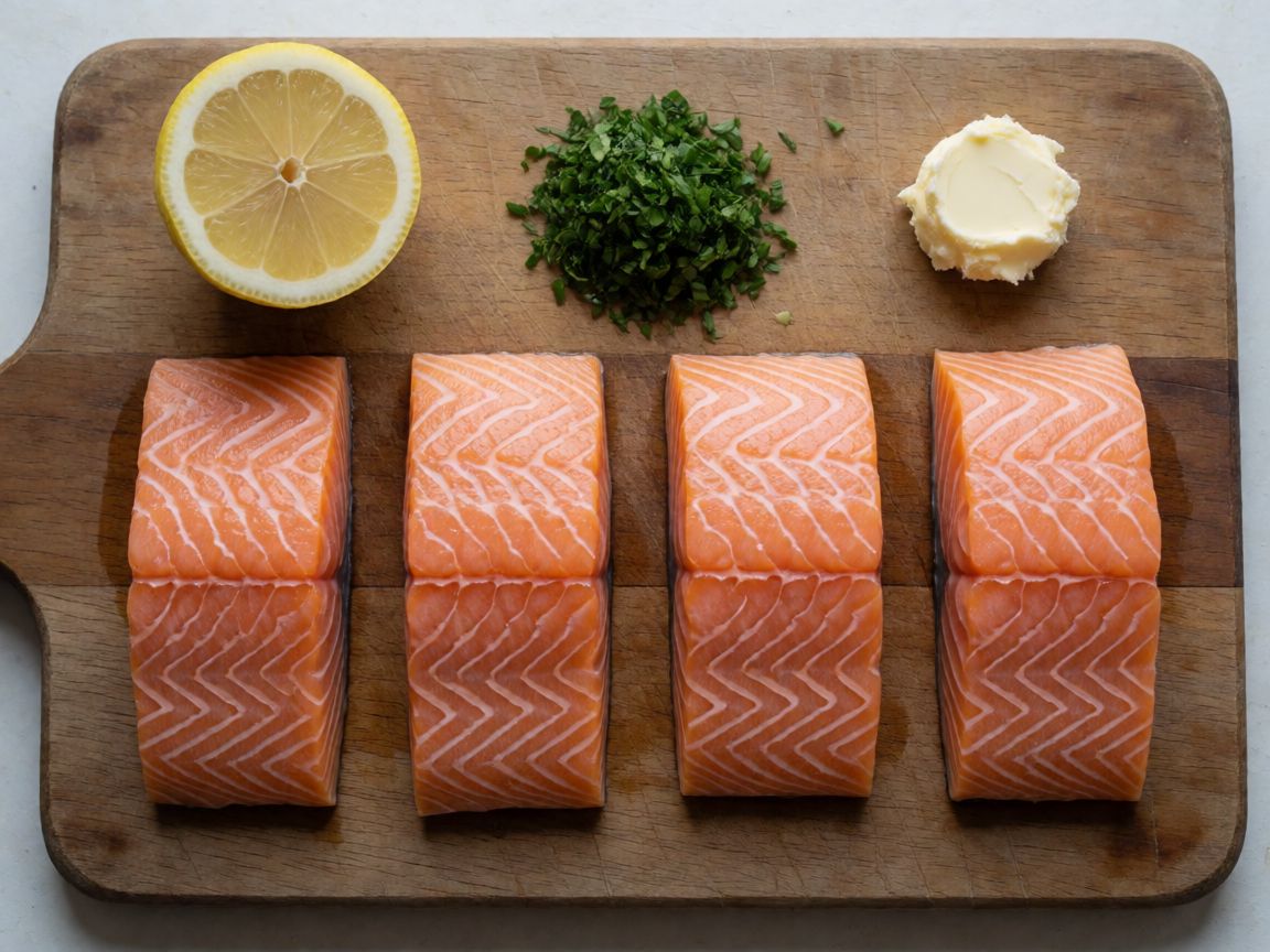 Grillad lax med citron och färska örter — ingredienser: Lax, Citron, Färska örter, Smör, Salt, Svartpeppar