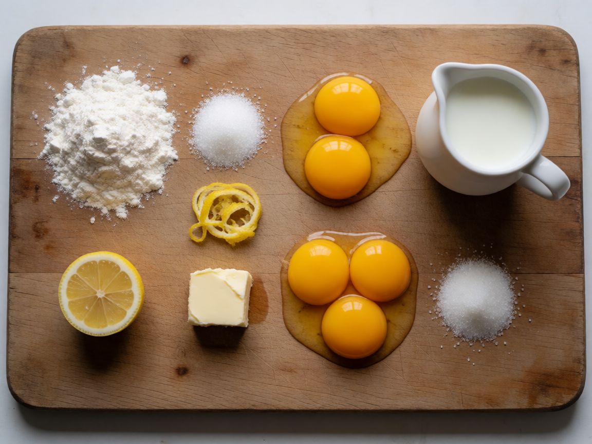 Grape Crostata — ingredients: Plain flour, Caster sugar, Lemon zest, Salt, Egg yolk, Butter